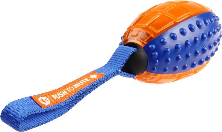 Immagine prodotto GiGwi Giocattolo per cani con funzione Push to Mute, palla, blu/arancione (Gioco da masticare per cani)