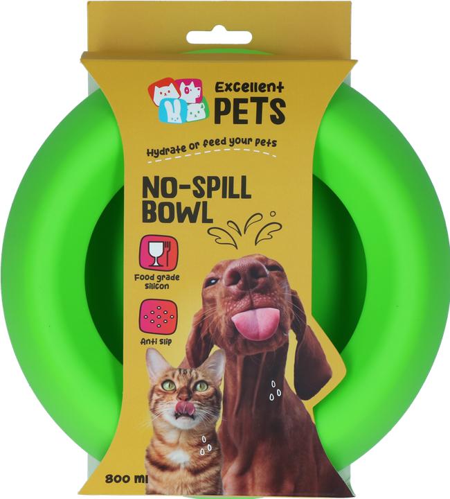 Actual product image Excellent Pets No-Spill Bowl 800ml Green M