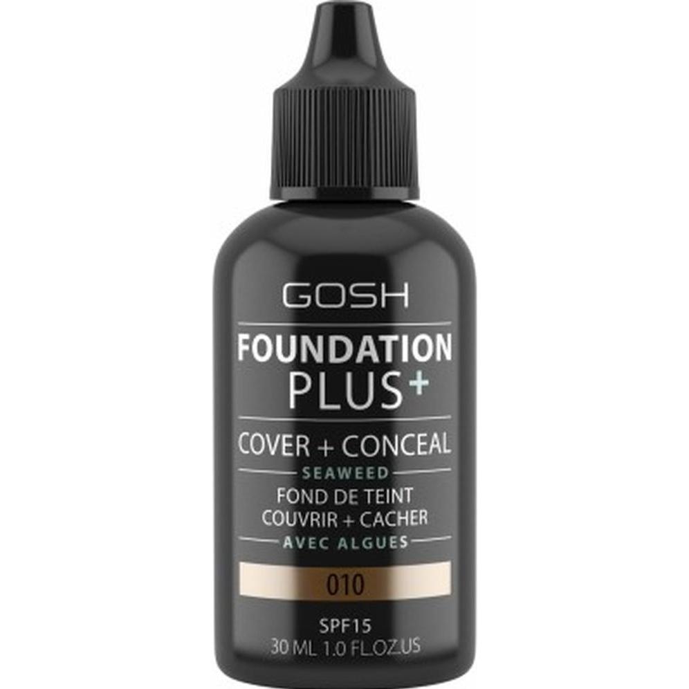 Gosh, Fondotinta, Foundation Plus Cover & Conceal Liquid Foundation In Tan Spf 15 30 Ml (Abbronzatura)