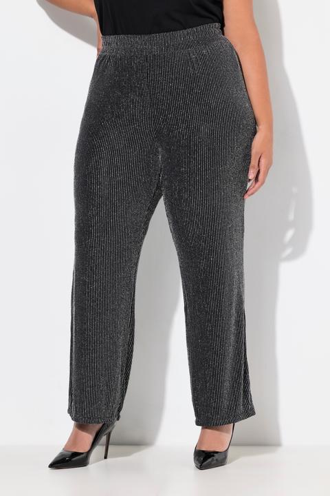 Produktbild Ulla Popken Hose Mary, Glitzerstreifen, weites Bein, Elastikbund (50, 52)