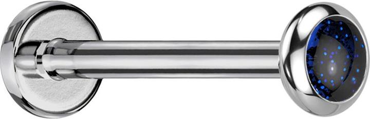 Immagine prodotto Star Piercing Micro Threadless Labret disco d'argento arrotondato pietra di sabbia blu (Titanio, senza ottone, Mnerale)