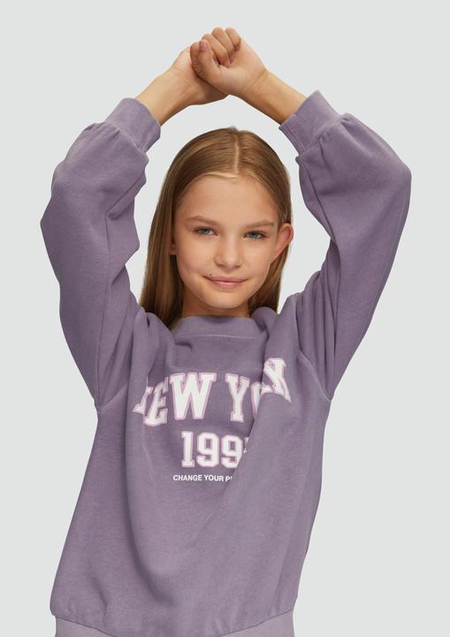 Produktbild s.Oliver Sweatshirt Oversized-Sweatshirt mit Waschung und Frontprint (S)