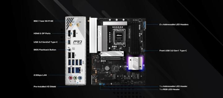 Productafbeelding AsRock B860 Pro RS WiFi DDR5 Intel S detailhandel (LGA 1851, Intel B860, ATX)