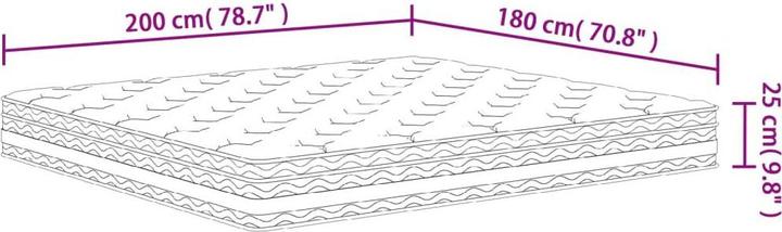 Produktbild vidaXL Taschenfederkern-Matratze (Schaumstoffkern, 180 x 200 cm)