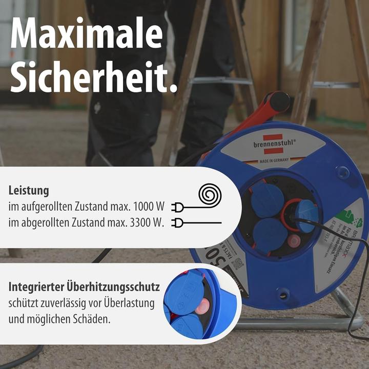 Produktbild Brennenstuhl Garant IP44 Kabeltrommel 50m AT-N05V3V3-F 3G1.5 12 (50 m, 1.50 mm²)