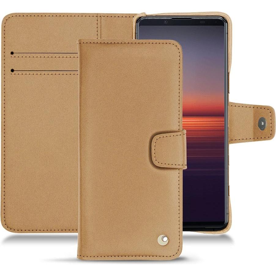 Noreve Lederschutzhülle Wallet (Sony Xperia 5 II), Smartphone Hülle, Beige