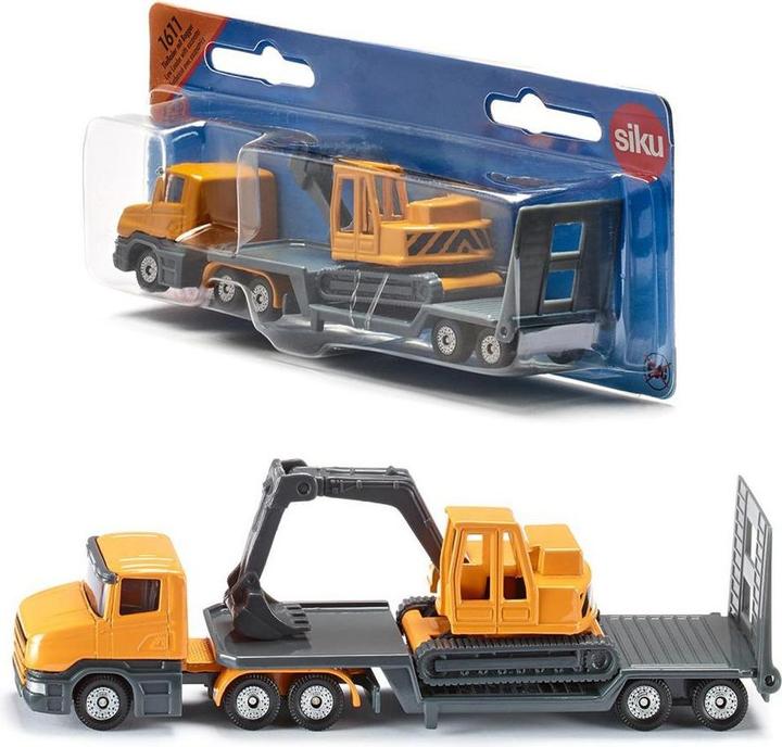 Produktbild Siku 1611 low Loader mit Bagger 1: 64