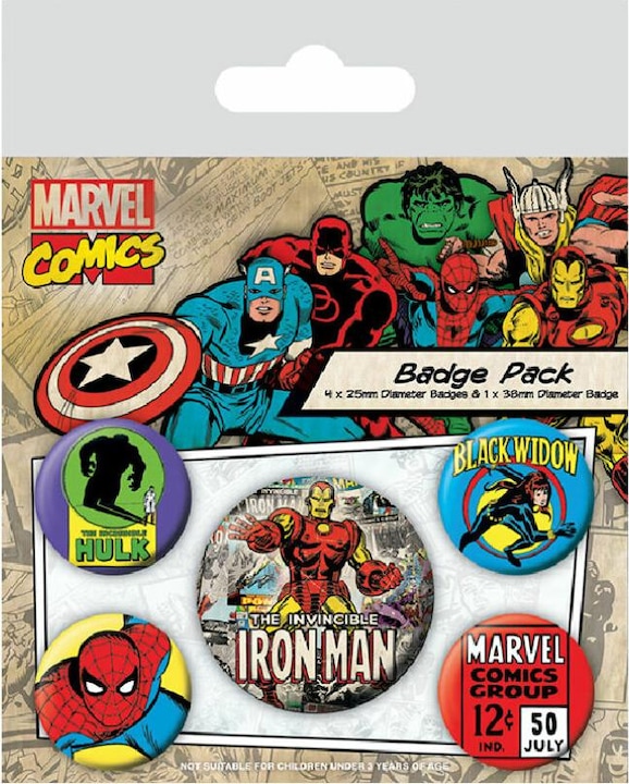 Actual product image Pyramid MARVEL - Comics - Pack of 5 badges
