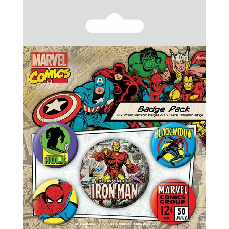 Pyramid, Anstecknadel, MARVEL - Comics - Pack de 5 badges, Mehrfarbig