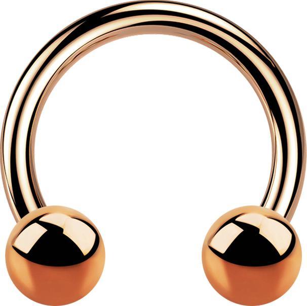 Image du produit Star Piercing Micro Circular Barbell or rose avec deux boules (sans laiton, Acier chirurgical 316L)
