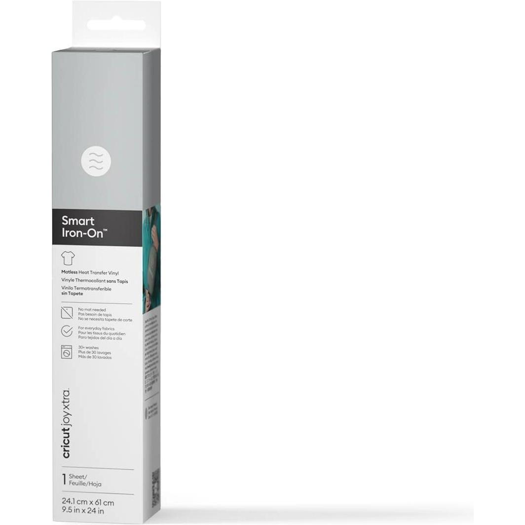 Cricut, Accessori plotter da taglio, Smart Iron-On Joy Xtra 24,1x61cm Silver (P)