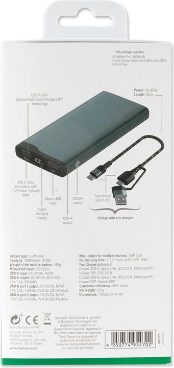 Productafbeelding 4smarts VoltHub Pro (10000 mAh, 22.50 W, 37 Wh)