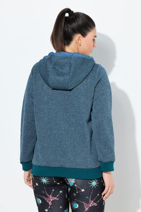 Immagine prodotto Ulla Popken Giacca di maglia e pile con design grafico e cappuccio (46, 48)