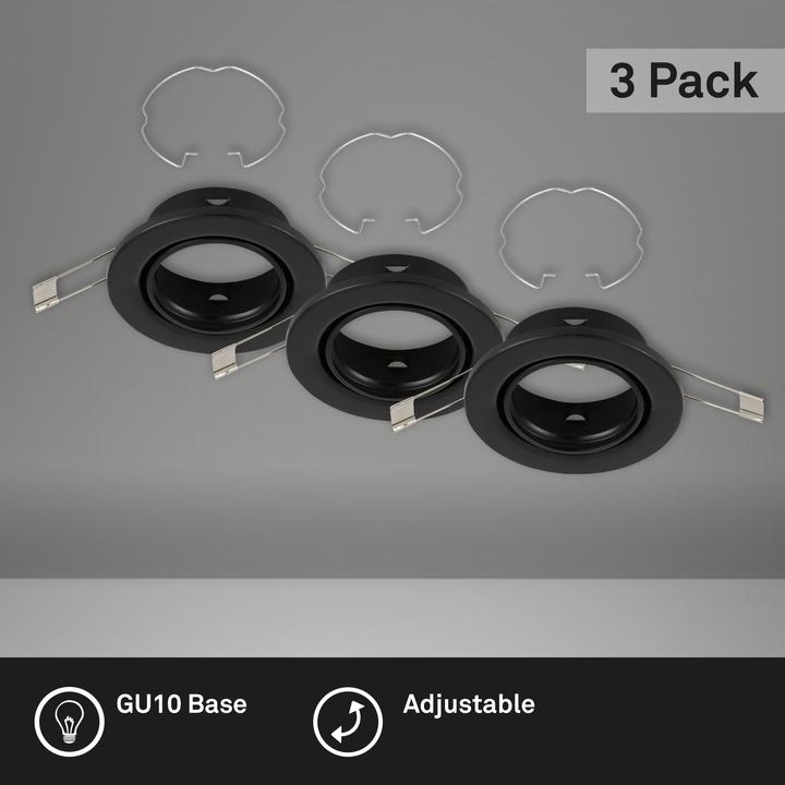 Actual product image Briloner Recessed luminaire set of 3, black, excl. 3xGU10 (GU10)