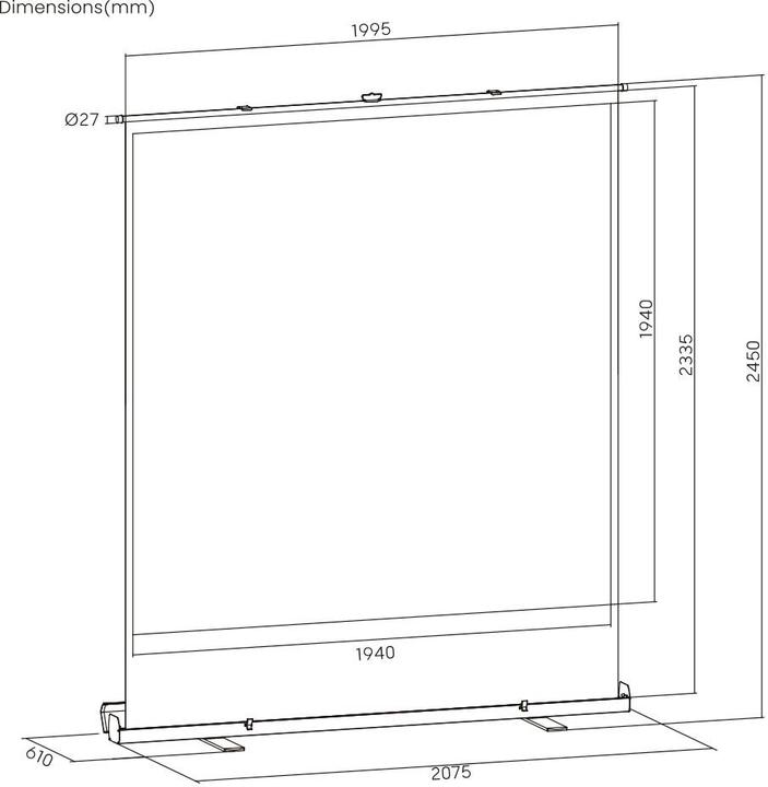 Actual product image SpeaKa Professional SP-PS-600 SP-13233444 Ausziehbare Leinwand 194 x cm (SP-13233444)