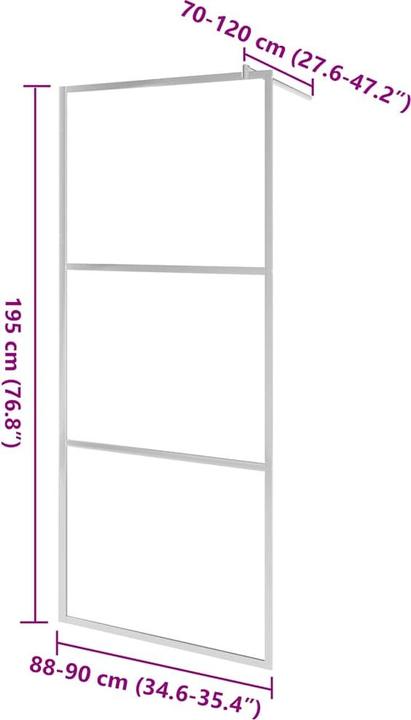Actual product image vidaXL Duschwand (195 cm, 90 cm, 195 cm)