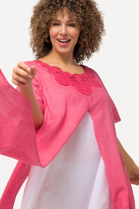 Image du produit Ulla Popken Tunique doublée en dentelle, col rond et manches courtes (50, 52)
