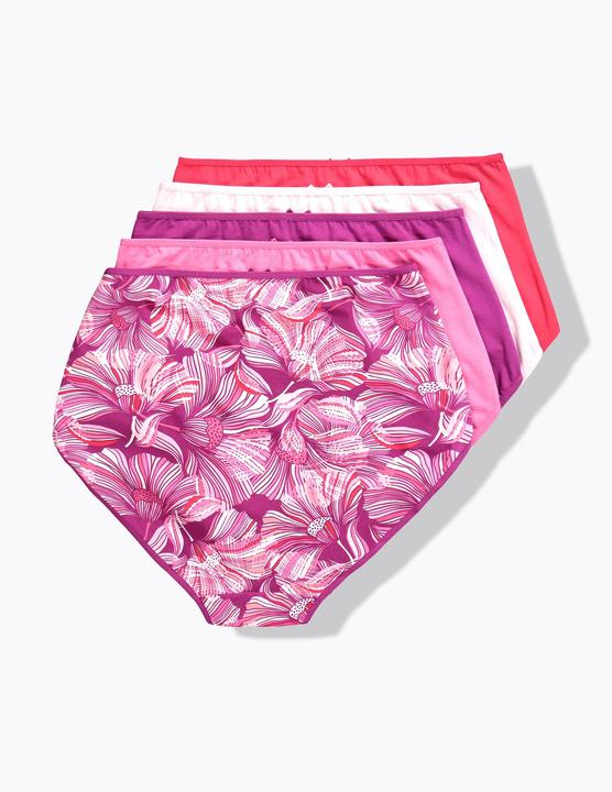 Produktbild Ulla Popken Maxislips, 3er-Pack, florales Muster/einfarbig (50, 52, 5er Pack)