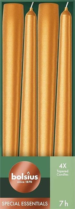 Produktbild Bolsius Gothic-Kerzen 245/24 4X Metallic Golden Orange (4 Stk.)