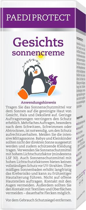 Produktbild Paediprotect Gesichtssonnencreme (Sonnencreme Gesicht, SPF 50+, 30 ml, 45 g)