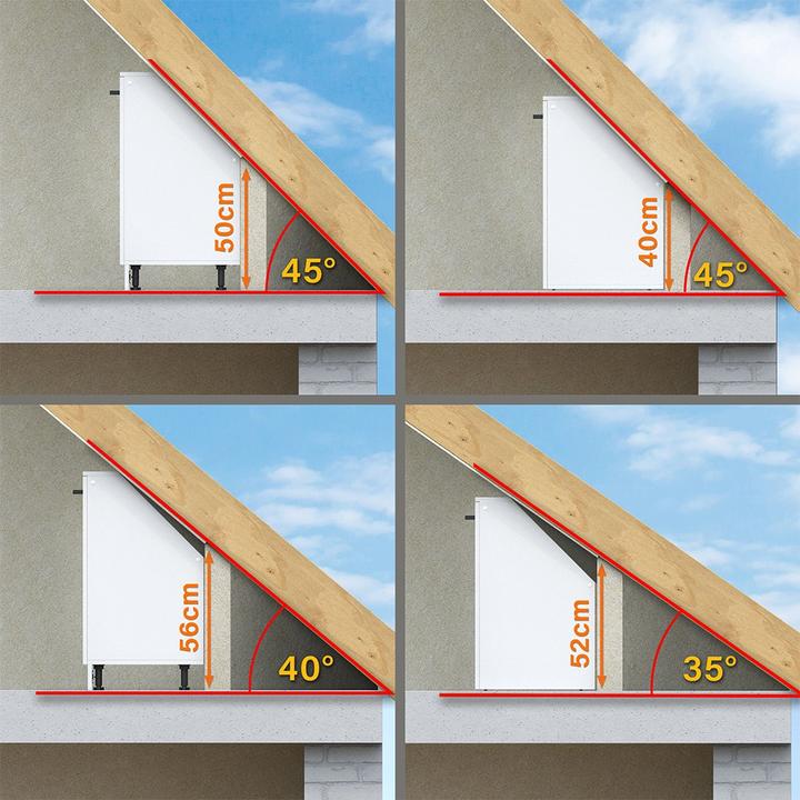 Produktbild Vicco Küchenschrank für Dachschrägen R-Line, Weiss Hochglanz/Weiss, 215 cm 5er Set (210 x 46 x 81.60 cm)