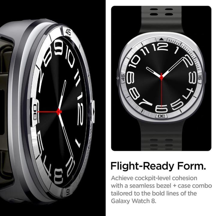 Image du produit Displex Spigen - Bezel Tune Pro Pilot - for Samsung Galaxy Watch8 44mm, Stainless Steel - Silver