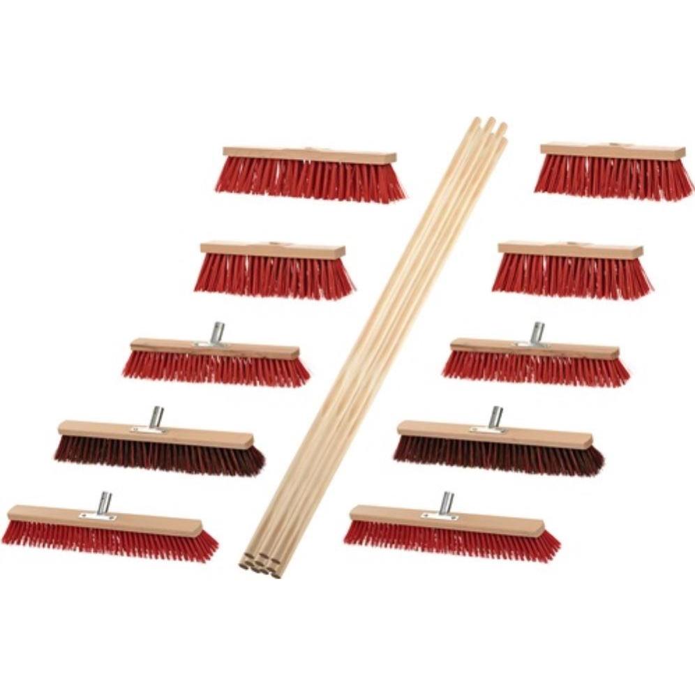 Sorex Set scopa Outdoor 8 Elaston 2 Elaston/Arenga L. 400/500/600 mm con 10 manici L. 1400 mm, Utensili pulizia