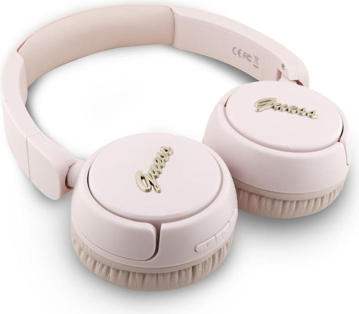 Produktbild Guess Headphones Bluetooth 5.3 Metal Logo Script pink (30 h, Kabellos)