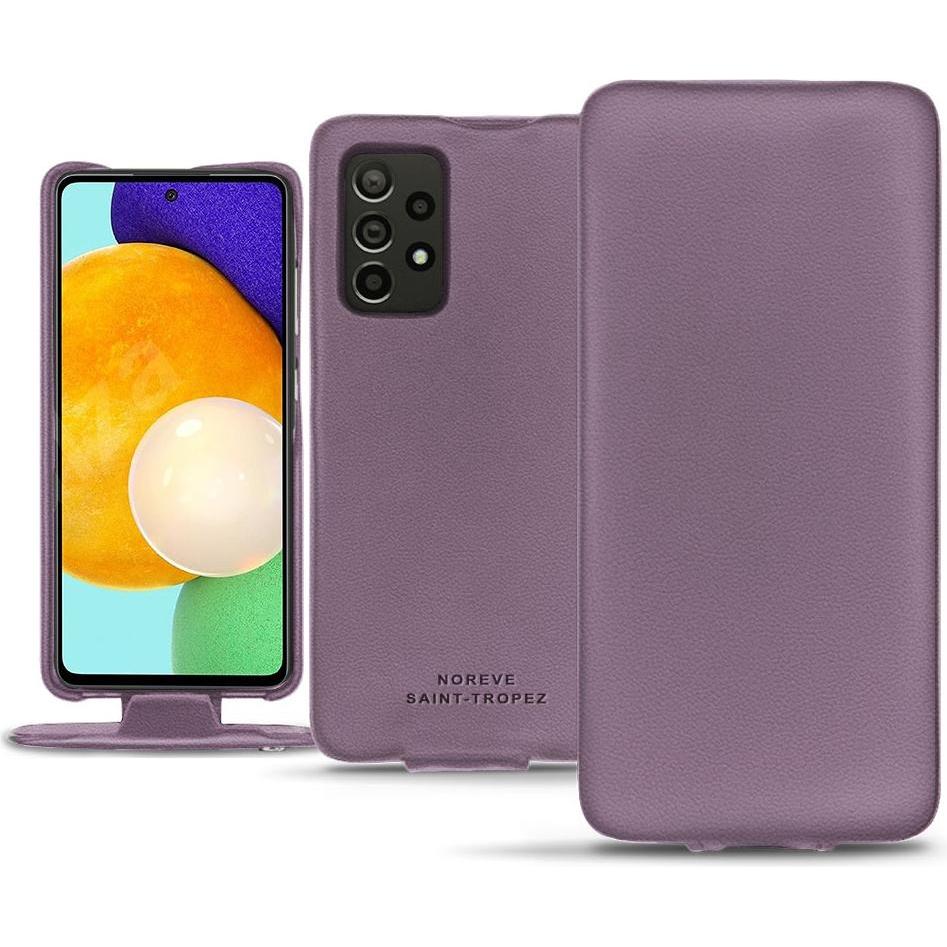 Noreve Lederschutzhülle vertikal (Samsung Galaxy A52), Smartphone Hülle, Violett