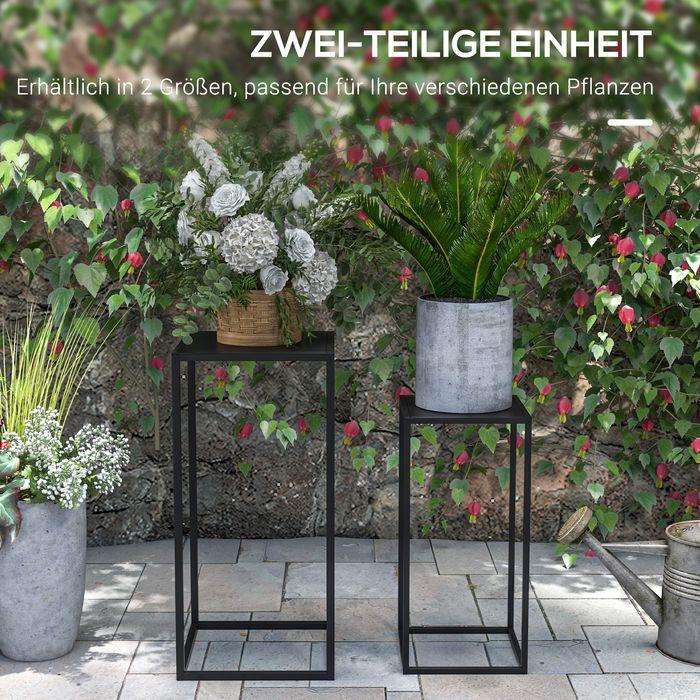 Immagine prodotto Swisshandel24 Set di 2 supporti per piante, sgabello per piante con gambe in acciaio, design scandinavo, supporto