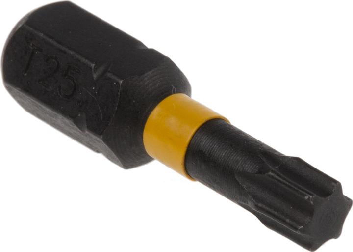 Actual product image DeWalt Hexagon socket T25 screwdriver bit, impact type, 5-piece, 25 mm (Hexagon socket TX M25)