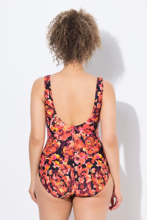 Image du produit Ulla Popken Maillot de bain sans bonnets souples, motif et décolleté rond (50, 52)