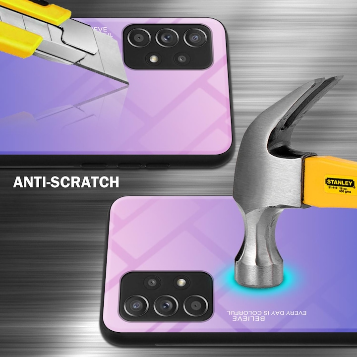 Productafbeelding Cadorabo TPU 2 Kleuren Glazen Hoesje (Samsung Galaxy A52, Samsung Galaxy A52 5G, Samsung Galaxy A52s 5G)