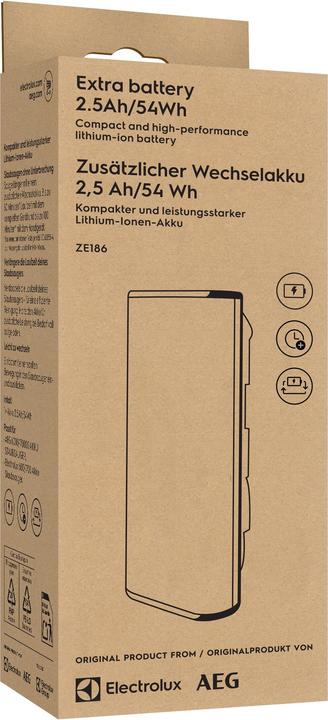 Actual product image Electrolux ZE186 - Extra battery 2.5Ah/54Wh (1 pcs., 2500 mAh)