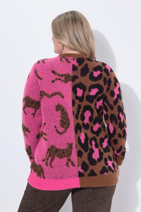 Immagine prodotto Miamoda Cardigan dal taglio dritto con design leopardato (56)