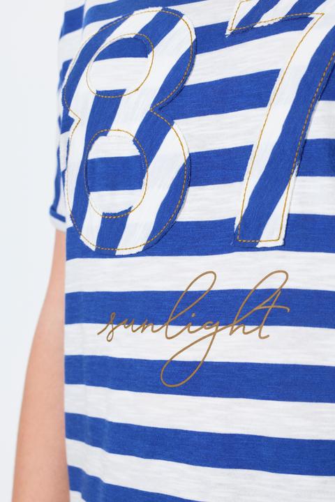 Actual product image Ulla Popken Patchwork Striped Graphic Tee (60)