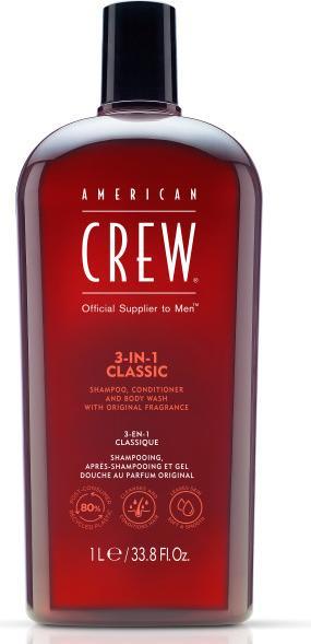 Produktbild American Crew 3-in-1 Shampoo, Conditioner & Body Wash 1000ml (1000 ml, Flüssiges Shampoo)