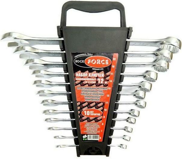 Rockforce KLUCZ PŁASKO-OCZKOWY kpl.12el. (6-22mm) (10  mm, 11 mm, 12 mm, 13 mm, 14 mm, 15 mm, 16 mm, 17 mm, 18 mm, 19 mm, 20 mm, 21 mm, 22 mm, 6 mm, 7 mm, 8 mm, 9 mm)