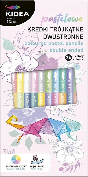 Derform Doppelseitige dreieckige Buntstifte Pastell 24 Farben KIDEA (24x)