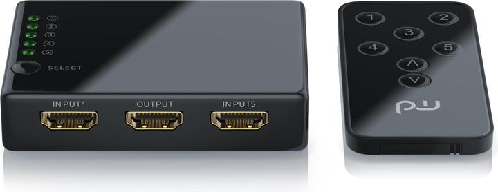 Produktbild Primewire HDMI Switch 4K Ultra HD 5 Port / Verteiler mit Fernbedienung, 4K, 3D, CEC, ARC