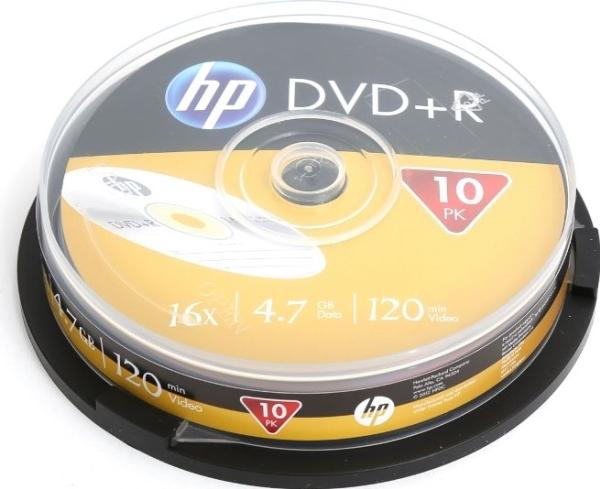 Actual product image HP DVD+R 16X 10PK cake box (69318) (10x)