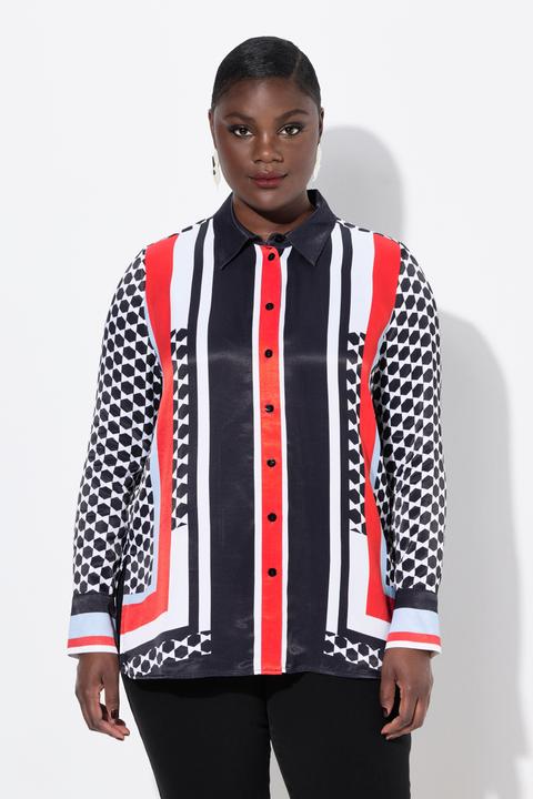 Produktbild Ulla Popken Bluse, Mustermix, Hemdkragen, Langarm (46, 48)