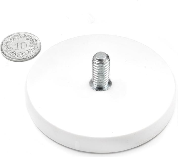 Actual product image Supermagnete Magnet system round rubber-coated with threaded stud (1x)