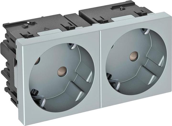 Actual product image OBO Bettermann OBO STD-D3SC AL2 socket outlet 33Â°, 2-fold earthing contact, Connect 45