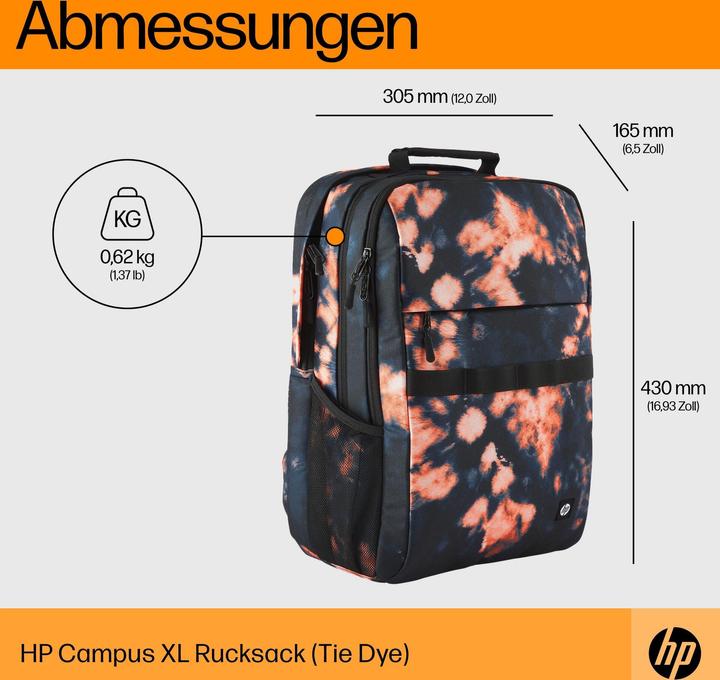 Actual product image HP Campus XL Tie Dye Backpack (20 l)