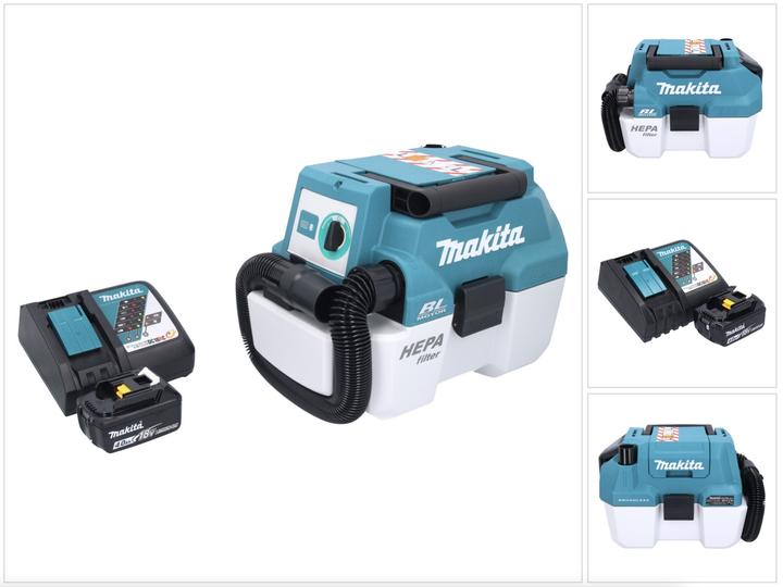 Produktbild Makita DVC 750 LRM1 Akku Staubsauger LXT 18 V 67 mbar 7,5 l Brushless + 1x Akku 4,0 Ah + Ladegerät (Nass-Trockensauger)