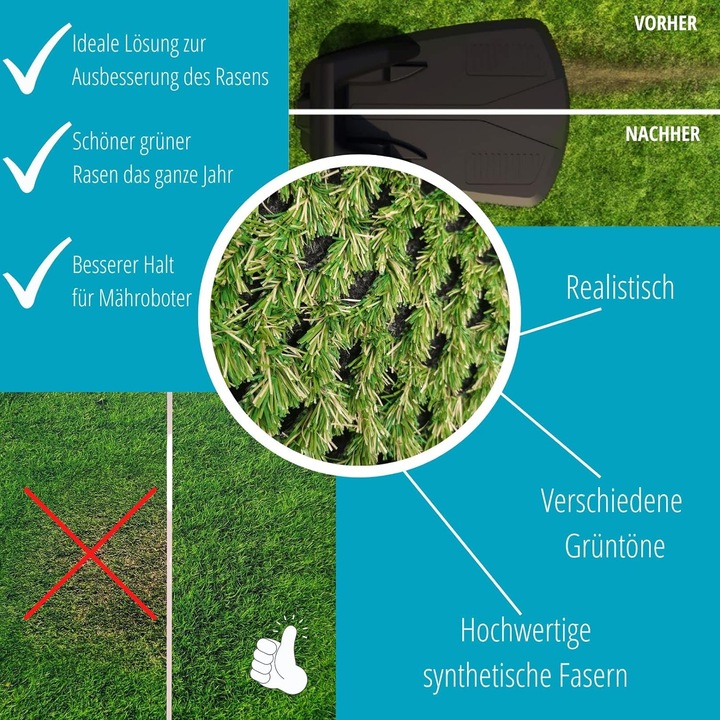 Image du produit Ultiness Gazon synthétique pour robot de tonte (Tondeuse automatique, Lawn mower blades + replacement blades garden machinery)