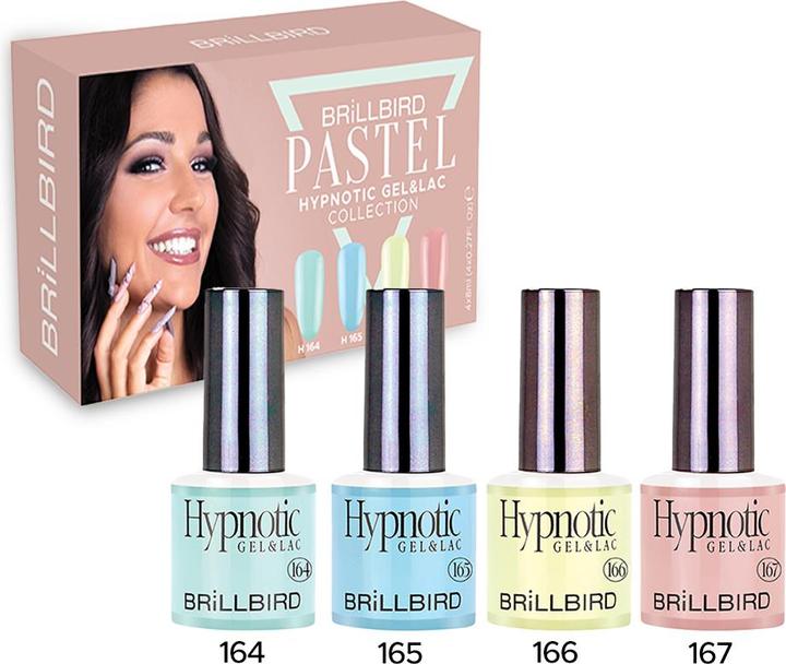 Produktbild BrillBird Hypnotic Gellack Set Pastel 4x8ml (Gel-Effekt Nagellack)