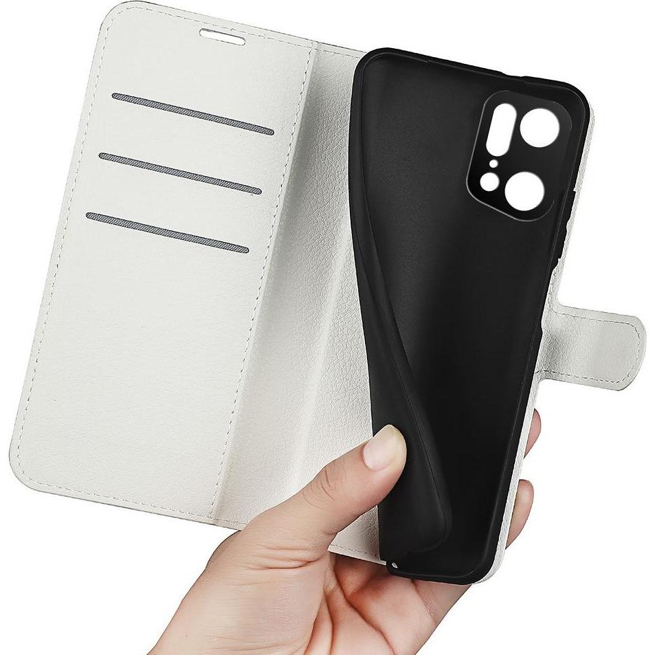 Thumbnail - Cover-Discount OPPO Find X5 Pro - Leder Etui Hülle weiss (Oppo Find X5 Pro), Smartphone Hülle, Weiss