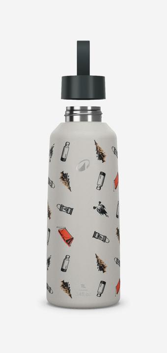 Actual product image Quechua Trinkflasche 1 l Edelstahl Schraubverschluss Wandern - 100 Camp (1 l)